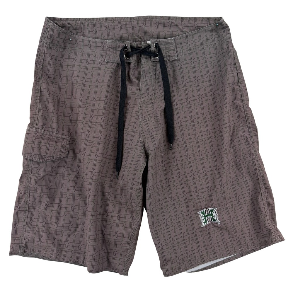 Hawaii Rainbow Warriors Board Shorts Mens‎ 32 Brown NCAA Football Hawaii Swim